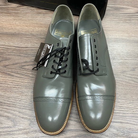 NEW Stacy Adams Madison Steel Gray Oxfords 12 D main image 7